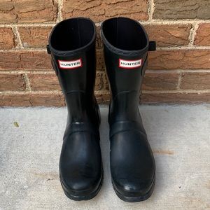 Hunter black wellies, size 10